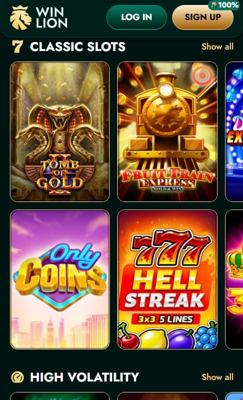 WinLion casino slots